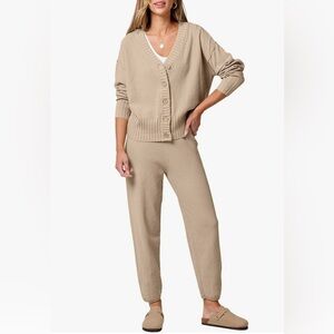 Women's Beige Knit Joggers